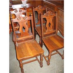 4 Jacobean  English Oak Side Chairs. $75 each #2393534