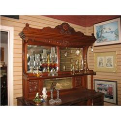 Oak Wall, Mantle, Mirror  Late 1800's #2393538