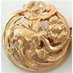 Antique 18K Gold Floral Motif Nouveau Cufflinks#2393547