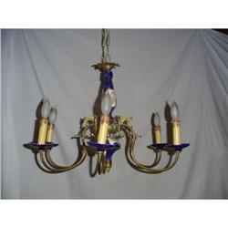 Brass Chandelier w/ Porclien #2393634