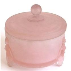 FLAPPERS Pink Depression Glass Deco Powder Jar #2393769