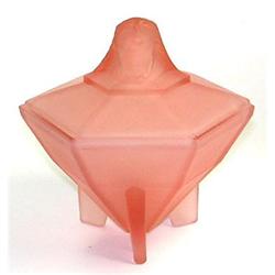 SPHINX Art Deco Pink Satin Glass Powder Jar #2393866