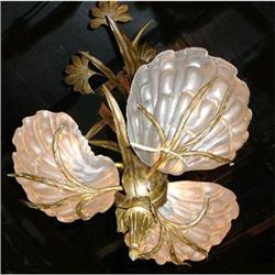 Bronze and Crystal Art Nouveau Chandelier #2393877