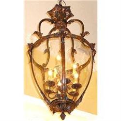 Pair of Bronze Lanterns Chandeliers Fixtures #2393904