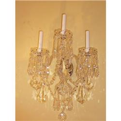 Pair of Crystal Sconces Wall Lights #2393907