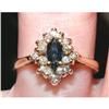 16 Diamond Marquise Sapphire Cluster Ring 14K #2393917