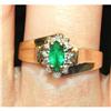 Emerald & Diamond 14K Y&W Gold Ring Band #2393920