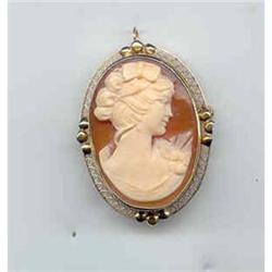 14kt Vintage Cameo Pin #2393922