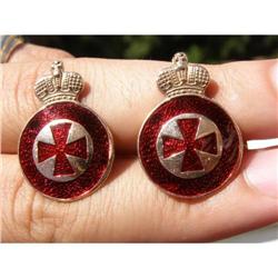 RUSSIAN FABERGE ST.ANNA AWARD CUFFLINKS  #2394221