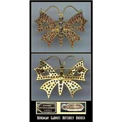 BOHEMIAN GARNET BUTTERFLY BROOCH JW183 #2385162