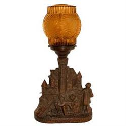 Art Nouveau CASTLE & MUSICIANS Figural Lamp  #2385317