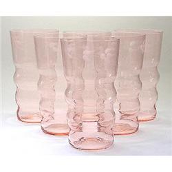 DUNBAR Pink Depression Glass Tumbler Set (6) #2385324