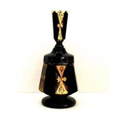 Ebony Victorian Glass Gold Designed Powder Jar#2385333
