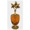 Art Nouveau Ormolu & Amber Glass Perfume Bottle#2385356