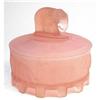 CAROUSEL ELEPHANTS Pink Satin Glass Powder Jar #2385359