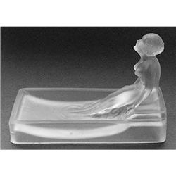 Hoffman Art Deco White Satin Glass Soap Dish #2385366