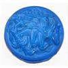 Czech Blue Slag Glass ENTWINED LADYS Powder Jar#2385372