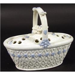 Early 19th century pottery basket with liner #2385522