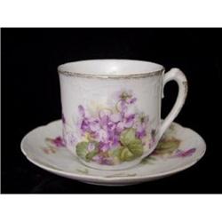 Limoges Violets Cup and Saucer  #2385664