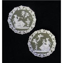 Pair of Musical Theme Jasperware Plaques #2385669