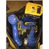 Image 2 : PNEUMATIC STUBBY 1/2" IMPACT DRIVER, PNEUMATIC AIR HAMMER, BAG OF 4 ASSORTED DEWALT CORDLESS POWER