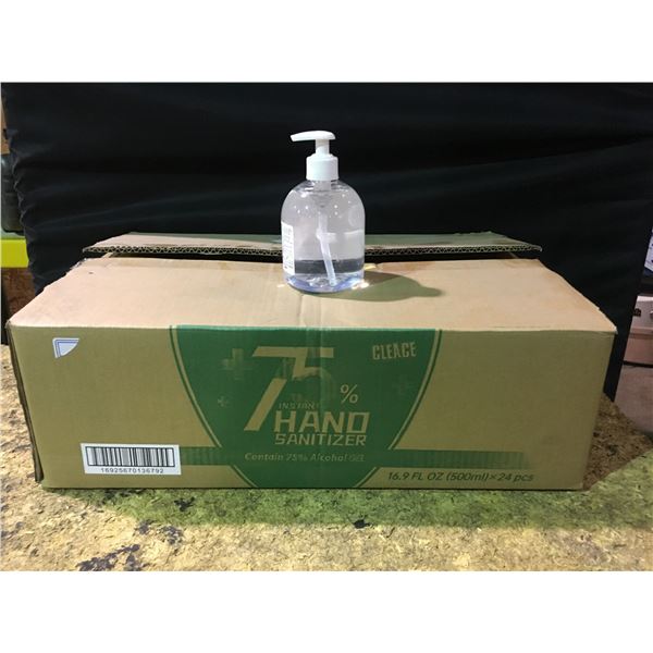 BOX OF 24 GEL 500ML BOTTLES OF HAND SANITIZER 75% ETHANOL