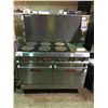 Image 1 : VULCAN STAINLESS STEEL 50"X 30" COMMERCIAL 6 BURNER DUAL OVEN ELECTRIC RANGE WITH GRIDDLE AND BACK