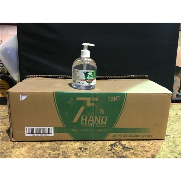 BOX OF 24 GEL 500ML BOTTLES OF HAND SANITIZER 75% ETHANOL