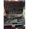 Image 2 : ORANGE HEAVY DUTY BOTTLE JACK, RED TOOLBOX WITH TOOL CONTENTS & CRAFTSMAN SOCKETS ( SET NOT