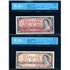 Image 8 : BANK OF CANADA $2.00 1954. A Lot of 11 BC-38 Modified Portrait Banknotes F-UNC
