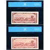 Image 9 : BANK OF CANADA $2.00 1954. A Lot of 11 BC-38 Modified Portrait Banknotes F-UNC