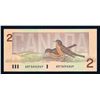 Image 2 : BANK OF CANADA $2,00 1986 BC-55a Crow-Bouey Repeater Banknote UNC