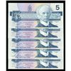 Image 2 : BANK OF CANADA $5.00 1986 A Lot of 13 notes BC-56. Mixed Signatures EF-UNC