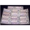 Image 1 : BANK OF CANADA $10.00 1954. A Lot of 14 BC-40 Modified Portrait Banknotes VG-VF+