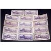 Image 2 : BANK OF CANADA $10.00 1954. A Lot of 14 BC-40 Modified Portrait Banknotes VG-VF+