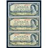 Image 1 : BANK OF CANADA $20.00 1954. A Lot of 3 notes BC-33a Devil's Face Banknotes Fine+-Very Fine