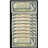 Image 1 : BANK OF CANADA $20.00 1954. A Lot of 9 BC-41b Modified Portrait Banknotes VG-VF