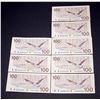 Image 2 : BANK OF CANADA $100.00 1988. A Lot of 8 BC-60a & b Banknotes VF-UNC