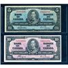 Image 1 : BANK OF CANADA 1937 A Lot of 2 Different Banknotes F-AU
