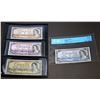 Image 1 : BANK OF CANADA 1954. A Lot of 4 Devil's Face Mixed Denomination Banknotes VG-VF