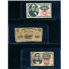 Image 1 : USA 10-25 Cents 1862-1874 A Lot of 3 Banknotes Very Good-Very Fine+