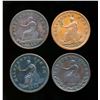 Image 1 : TOKEN Halfpennies WE-1 & 2 A Lot of 4 Wellington.Fine +-Very Fine
