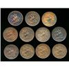 Image 1 : TOKEN Penny 1857 PC-6D A Study Group of 11 Pieces Very Good-Very Fine