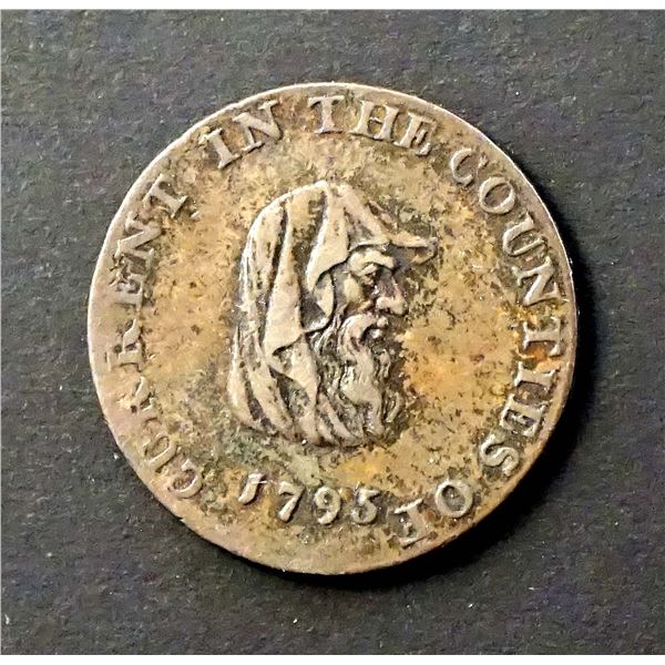 CONDOR TOKENS Cambridgeshire 1795 County D&H# 12 9.8 gm. Very Fine+
