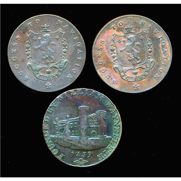 CONDOR TOKENS Lincolnshire A Lot of 3 Pieces Very Fine-Extra Fine