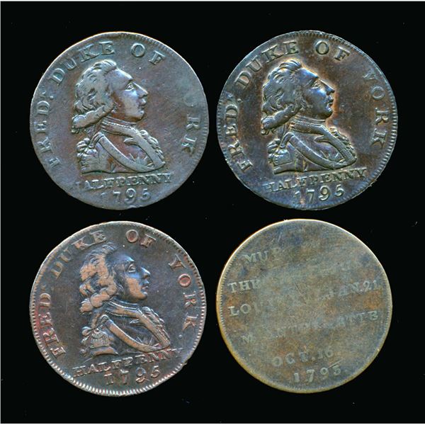 CONDOR TOKENS Middlesex 1793-1795 A Lot of 4 National Series F-VF