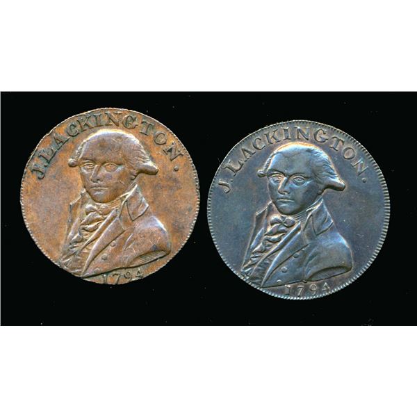 CONDOR TOKENS Middlesex 1794 A Lot of 2 Pieces Very Fine-Almost Uncirculated