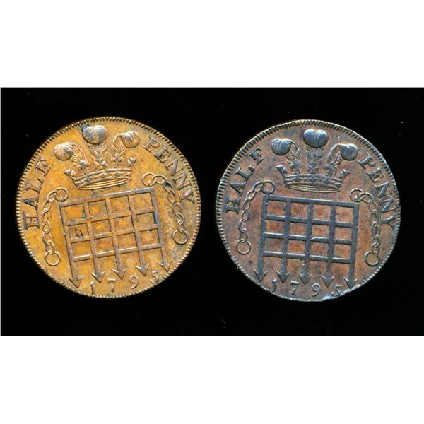 CONDOR TOKENS Middlesex 1795 A Lot of 2 National Series Extra Fine