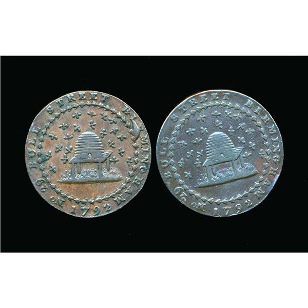 CONDOR TOKENS Nottinghamshire 1792 A Lot of 2 Nottingham Pieces F-VF