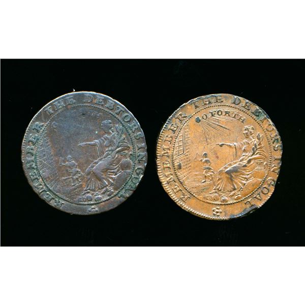 CONDOR TOKENS Somersetshire N/D A Lot of 2 Bath Tokens Both Very Fine